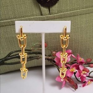 18k Gold Plated Long link Earrings